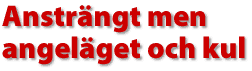 Anstr&auml;ngt men angel&auml;get och kul