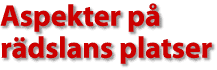 Aspekter p&aring; r&auml;dslans platser