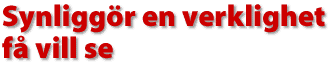 Synligg&ouml;r en verklighet f&aring; vill se