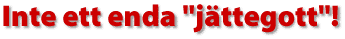 Inte ett enda "j&auml;ttegott"!