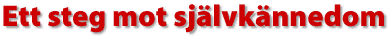 Ett steg mot sj&auml;lvk&auml;nnedom